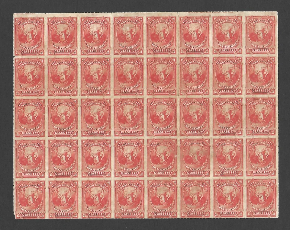 ESPAÑA 1878 PUBLICIDAD CENICIENTA BLOQUE DE 40 SELLOS Foto 1 de 1