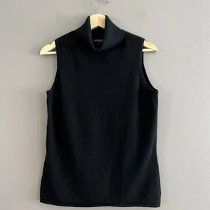 Preview International 100% Cashmere Black Sleeveless Turtleneck Women's Size M - Picture 1 of 9