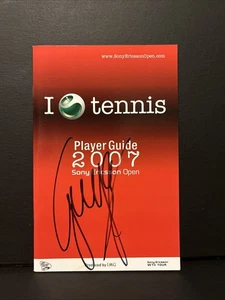 Guía del jugador de tenis 2007 Sony Ericsson abierto firmado Guga Gustavo Kuerten raro difícil de encontrar - Imagen 1 de 4