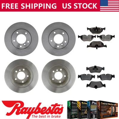 Rotores de freno delanteros traseros y pastillas de freno metálicas para BMW 328is 1998 - Raybestos Foto 1 de 4