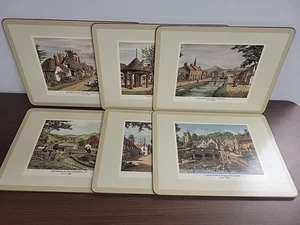 Set of 6 Pimpernel English Villages Cork Back TABLE PLACEMATS 12" x 9" NEW - Picture 1 of 10
