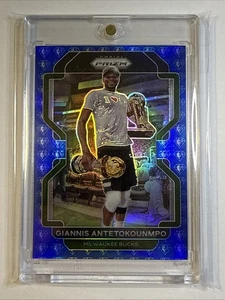2021-22 Panini Prizm Giannis Antetokounmpo 75th Anniversary BLUE Diamond Prizm  - Picture 1 of 6
