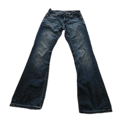 BKE Fulton Mens 30 R Denim Blue Jeans Bootcut Medium Wash Thick Stitch Cowboy - Image 1 of 4