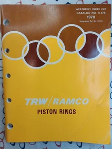 TRW/Ramco Piston Rings Catalog No. R-178 1978 Weatherly Index 020 Paperback - Picture 1 of 6