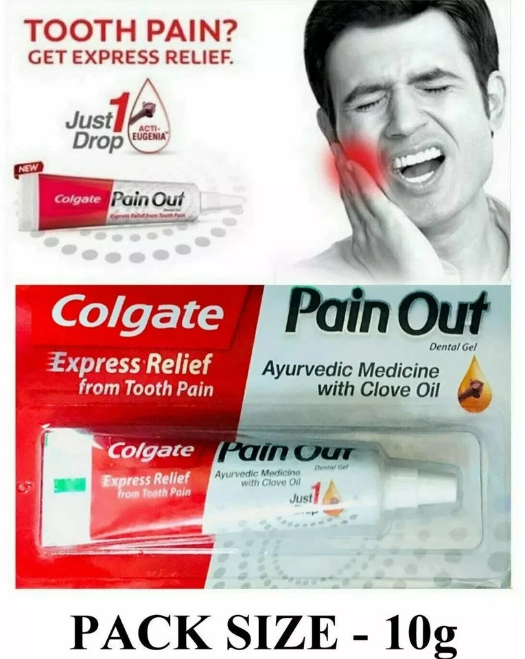 2x Colgate Pain Out Zahngel Express Linderung von Zahnschmerzen 10g, kostenloser Versand - Bild 1 von 2