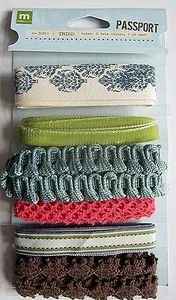 Making Memories beautiful Woven Trims (Passport)  6 yards - Save 60% - Picture 1 of 1