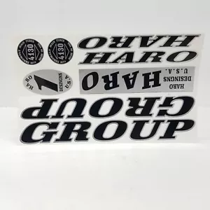 Haro Designs Group Decals Frame Stickers Set Cycling Black Silver BMX 4130 - Picture 1 of 9