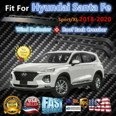 Top Roof Rack Fits Hyundai Santa Fe 2018-2020 Luggage Crossbar+Wind Deflector - Image 1 of 4