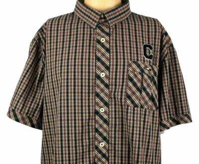 Cavi Mens Plaid Shirt Size 3XL Button Front Red Black Short Sleeve - Image 1 of 4