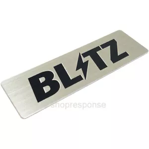 BLITZ Logo Aluminum Metal Plate Emblem Badge Silver 18933 Genuine JDM - Foto 1 di 1
