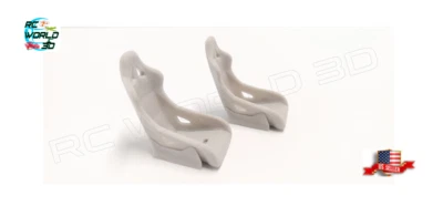 Racing Seats 1:24 Scale 3D Printed RESIN GRAY Realistic for RC Model Cars Set-2 - Image 1 of 4
