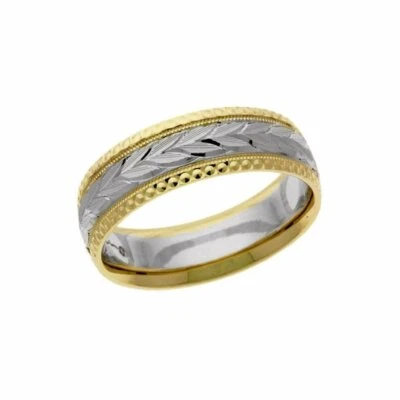 Platino 14k 10k plata amarillo oro blanco alianza anillo diseño hombre 7mm Foto 1 de 3