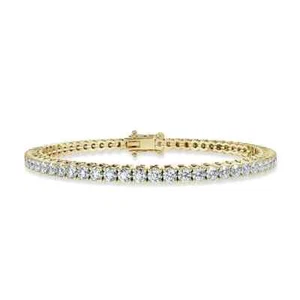 5.00 Ct Top Quality Round Diamond Tennis Bracelet in 14K Yellow Gold - Picture 1 of 5
