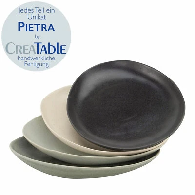 CreaTable PIETRA Geschirrset Speiseteller Teller Set Service 4 tlg. Steinzeug - Bild 1 von 4