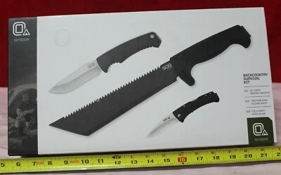 SOG Backcountry Survival Kit Tanto Machete, Traction Folding Knife & Fixed Blade - Image 1 of 2