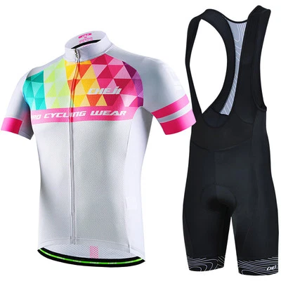 CHEJI Мужской Велосипедный Комплект Рубашка Джерси и Велосипед (Комбинезон) Шорты Цвет Треугольник - Изображение 1 из 4