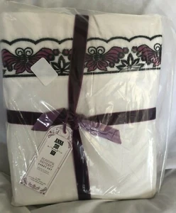 Juego de Hojas de Satén Mariposa Bordada Pottery Barn Teen Anna Sui DOBLE NUEVO CON ETIQUETAS NLA - Imagen 1 de 2