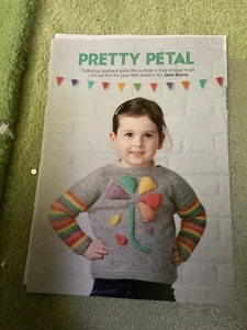 Pretty Petal Easy Girl Daisy Flower Jumper Sweater Knitting Pattern 1-11y - Picture 1 of 3