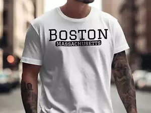 Camisetas tipográficas clásicas audaces de Boston Massachusetts - Imagen 1 de 65