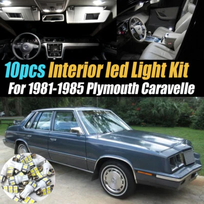 Kit de bombillas LED blancas interiores de coche de 10 piezas para Plymouth Caravelle 1981-1985 Foto 1 de 4