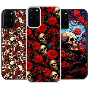 Custodia telefono gotica teschi e rose rosse per Samsung Galaxy S22 emo punk regalo - Foto 1 di 10