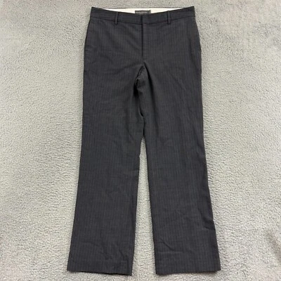 Pantalones Banana Republic Martin Mujer 12 Gris Rayas Pantalón Acampanado Elastizado Preppy Foto 1 de 4