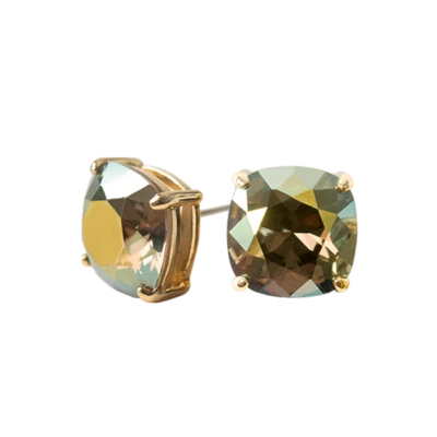 Pendientes Origami Owl Oro y Swarvorski Verde Iridiscente Clara Foto 1 de 2