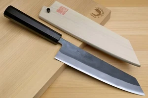 Yoshihiro Black-Forged Blue Steel Stainless Clad Kiritsuke Chef Knife - Picture 1 of 33
