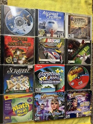 12 Pc Games Wildlife / Airport tycoon￼ Championship Surfer Nascar Racing Zuma￼ - Image 1 of 4