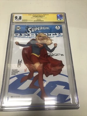 Supergirl:Rebirth(201)) #1 (CGC 9.8 SS) Signed Adam Hughes * Steve  Orlando * DC - Image 1 of 4