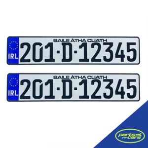 Custom German Font Car Registration Number Plate - Pressed Metal (2x Plates) - Imagen 1 de 1