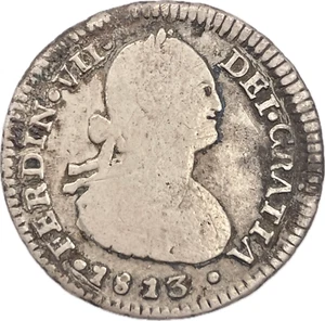 Colonial Spain - 1813 - Santiago, Chile - 1 Reals - Picture 1 of 2