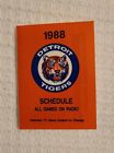 1988 Detroit Tigers Pocket Schedule