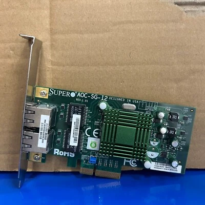 SUPER AOC SG-i2 Intel 82557EB PCI-E x4 Dual Port Gigabit Ethernet Card PK9402PT - Image 1 of 3