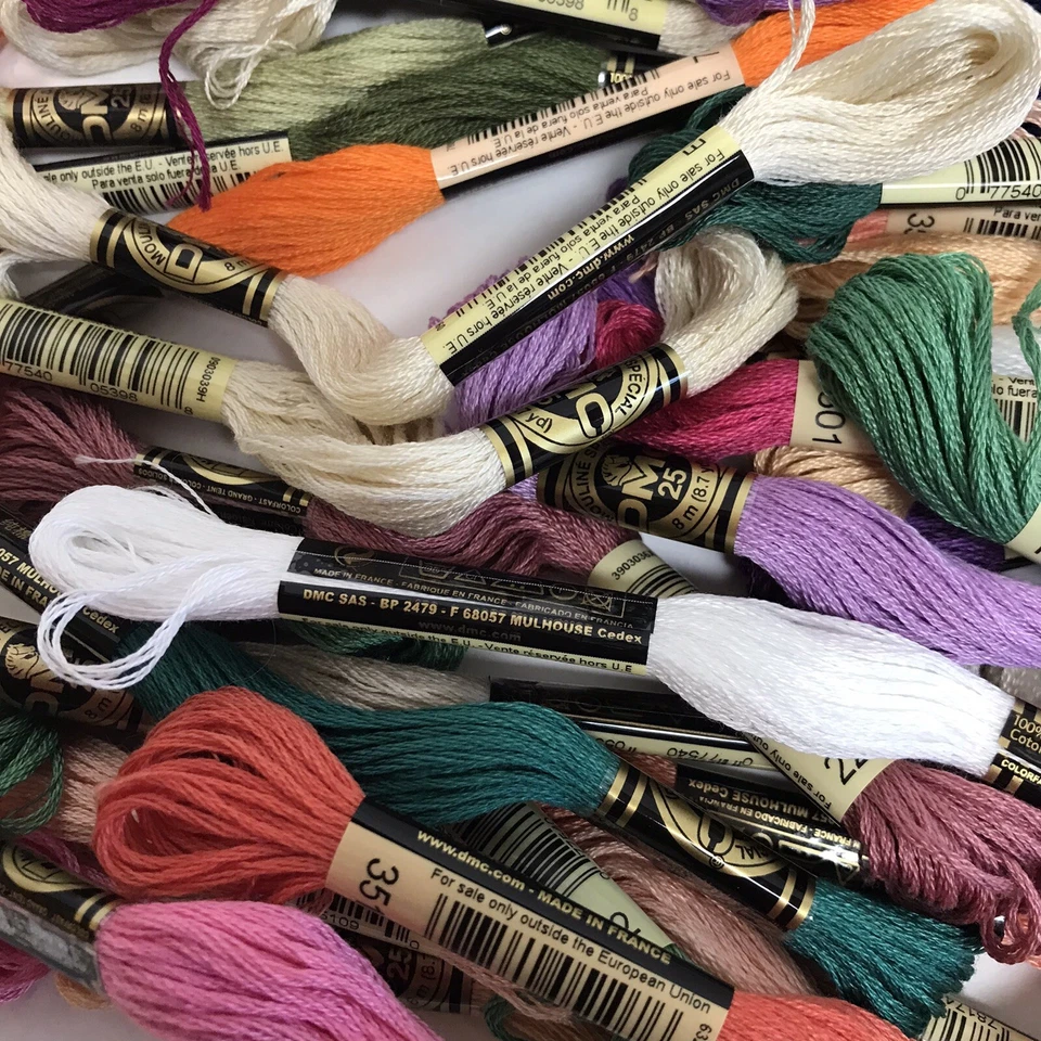 DMC Embroidery Floss Thread 100% Cotton  6 Strand Lot of 130 Skeins  - Image 1 of 4