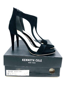 Kenneth Cole Brooke T-Strap High-Heel Sandals- Black, US 9.5M / EUR 40.5