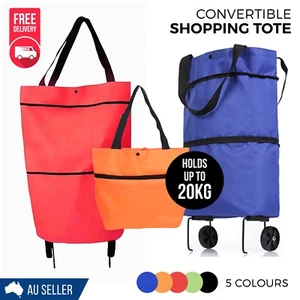 Shopping Tote Bag with Wheels Expandable Holds Up to 20Kg 5 Colours - Picture 1 of 12