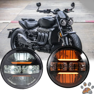 Par de faros LED altos-bajos para Triumph Speed Street Triple Rocket 5,75" E MARCADOS Foto 1 de 4