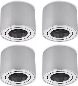 Aufbaustrahler LED flach 50mm Alu 4x Aufbauspots schwenkbar Ø 80mm rund alu 230 - Bild 1 von 8