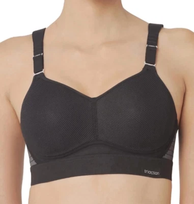 Sujetador deportivo acolchado inalámbrico Triumph 34D Triaction Hybrid Lite negro rosa Foto 1 de 4