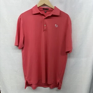 Peter Millar Mens M UNKNOWN LOGO Golf Polo Pink Summer Comfort - Picture 1 of 5