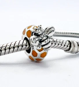 Ciondolo Tappo Distanziatore Api Miele Perline Autentico Argento Sterling 925 π - Foto 1 di 9