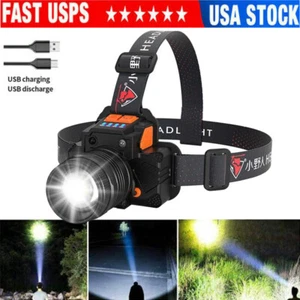 75000LM LED Headlamp Rechargeable Headlight Zoomable Head Torch Lamp Flashlight - Picture 1 of 16