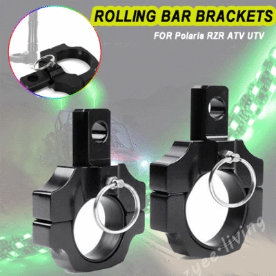 2PCS Rear LED Flag Whip Light Antenna Mount Brackets for UTV Can Am Maverick X3 - Image 1 of 4