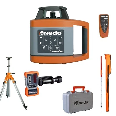 Nedo Rotationslaser Baulaser SIRIUS HV LK 2 Vollautomat im Set Kurbelstativ uvm - Bild 1 von 4