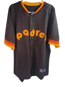 Vintage  San Diego Padres Jersey Majestic Copperstown Collection Brown XL USA - Bild 1 von 12
