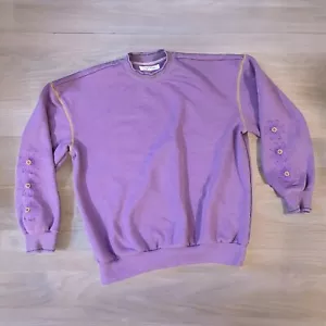 Pacsun Purple Sweatshirt Embroidered Flower Women's Size S Pullover Pastel Goth - Picture 1 of 9