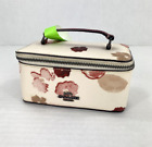 Coach Jewelry Cosmetic  Case Halftone Floral Print Chalk Red Zip F38638 M8