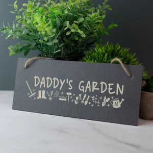 Personalisiertes Schieferschild Gartenschild Papas Opa Geschenk Geburtstag Weihnachtsgeschenk - Bild 1 von 10