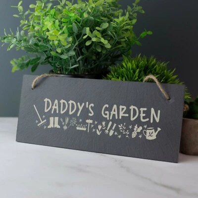 Personalised Slate Sign Garden Sign Dads Grandads Gift Birthday Xmas Gift - Image 1 of 4